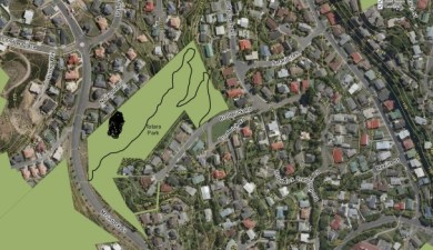 Map Totara Park proposed trackroute