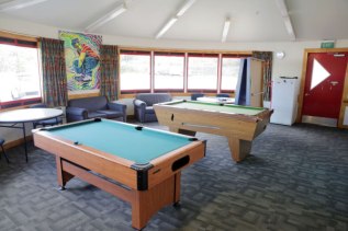 A pool table inside the Johnsonville Community's Youth Room
