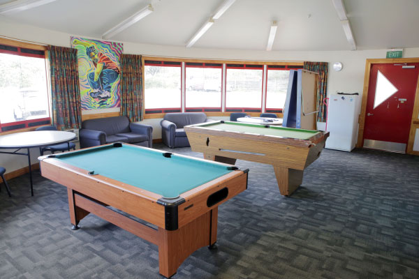 A pool table inside the Johnsonville Community's Youth Room